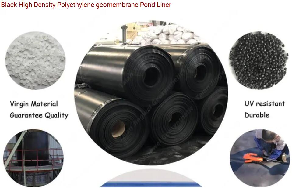 Geomembrana de HDPE de 0,75 mm para revestimiento de estanque